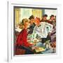 "Flirting Soda Jerk," October 11, 1947-Constantin Alajalov-Framed Giclee Print