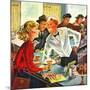 "Flirting Soda Jerk," October 11, 1947-Constantin Alajalov-Mounted Giclee Print