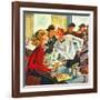 "Flirting Soda Jerk," October 11, 1947-Constantin Alajalov-Framed Giclee Print