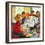 "Flirting Soda Jerk," October 11, 1947-Constantin Alajalov-Framed Giclee Print