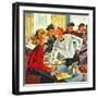 "Flirting Soda Jerk," October 11, 1947-Constantin Alajalov-Framed Giclee Print