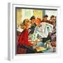 "Flirting Soda Jerk," October 11, 1947-Constantin Alajalov-Framed Giclee Print