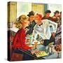 "Flirting Soda Jerk," October 11, 1947-Constantin Alajalov-Stretched Canvas