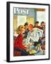 "Flirting Soda Jerk," Saturday Evening Post Cover, October 11, 1947-Constantin Alajalov-Framed Giclee Print