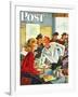 "Flirting Soda Jerk," Saturday Evening Post Cover, October 11, 1947-Constantin Alajalov-Framed Giclee Print