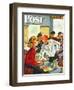 "Flirting Soda Jerk," Saturday Evening Post Cover, October 11, 1947-Constantin Alajalov-Framed Giclee Print