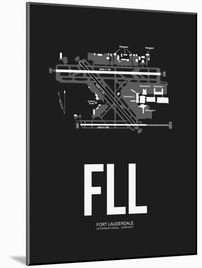 FLL Fort Lauderdale Airport Black-NaxArt-Mounted Art Print