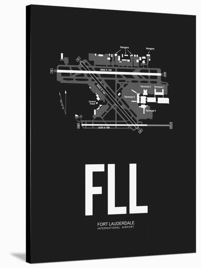 FLL Fort Lauderdale Airport Black-NaxArt-Stretched Canvas