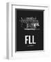 FLL Fort Lauderdale Airport Black-NaxArt-Framed Art Print