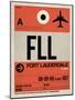 FLL Fort Lauderdale Luggage Tag I-NaxArt-Mounted Art Print