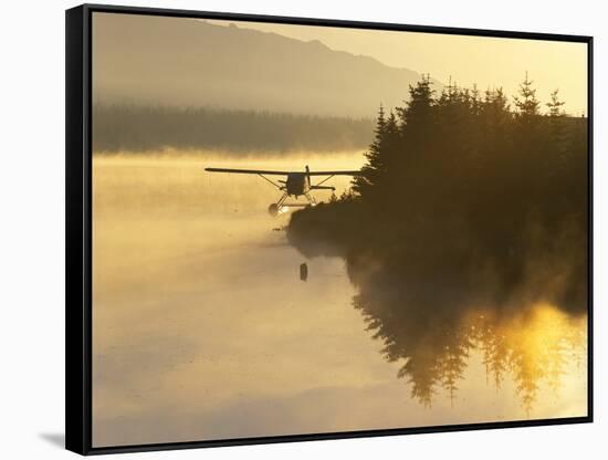 Float Plane on Beluga Lake at Dawn, Alaska, USA-Adam Jones-Framed Stretched Canvas