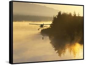 Float Plane on Beluga Lake at Dawn, Alaska, USA-Adam Jones-Framed Stretched Canvas