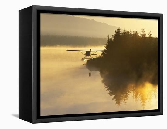 Float Plane on Beluga Lake at Dawn, Homer, Alaska, USA-Adam Jones-Framed Stretched Canvas