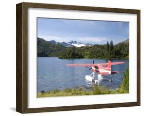 Float Plane Parked at Lake Side, Shrode Lake, Prince William Sound, Alaska, USA-null-Framed Photographic Print