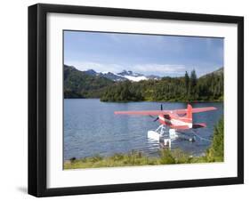 Float Plane Parked at Lake Side, Shrode Lake, Prince William Sound, Alaska, USA-null-Framed Photographic Print