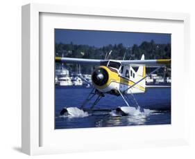 Float Plane Taxiing to Terminal on Lake Union, Washington, USA-William Sutton-Framed Photographic Print