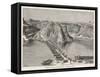 Floating Bridge Formed with Boats Across the Indus at Khushal Garh-T. Taylor-Framed Stretched Canvas
