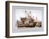 Floating Dock at Rotherhithe, London, C1810-Francois Louis Thomas Francia-Framed Giclee Print