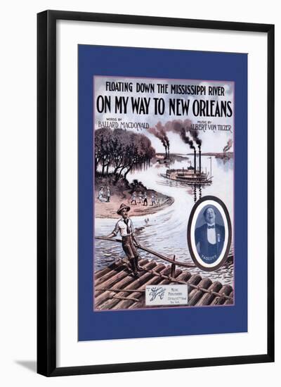Floating Down the Mississippi River on My Way to New Orleans-null-Framed Art Print