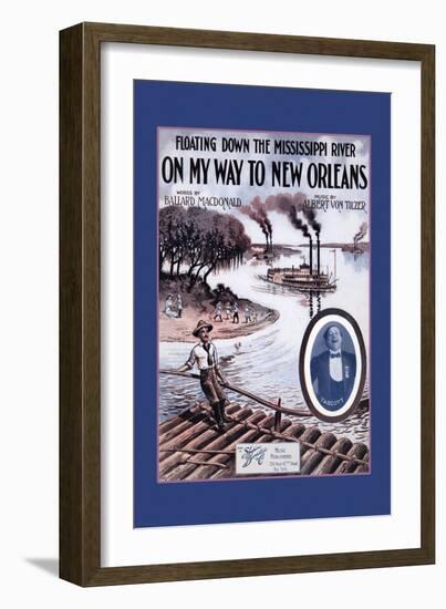 Floating Down the Mississippi River on My Way to New Orleans-null-Framed Art Print