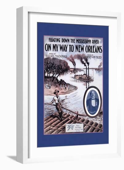 Floating Down the Mississippi River on My Way to New Orleans-null-Framed Art Print