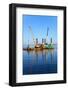 Floating Dredging Platform-Nightman1965-Framed Photographic Print