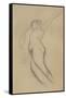 Floating Female Figure in Profile-Gustav Klimt-Framed Stretched Canvas