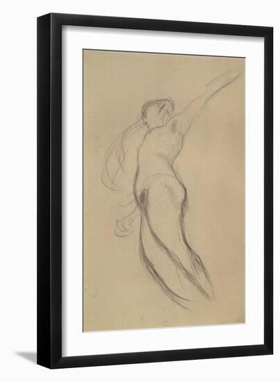 Floating Female Figure in Profile-Gustav Klimt-Framed Giclee Print