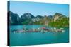 Floating Fishing Village in Halong Bay-photoroman-Stretched Canvas