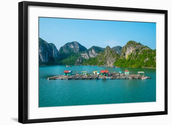 Floating Fishing Village in Halong Bay-photoroman-Framed Photographic Print