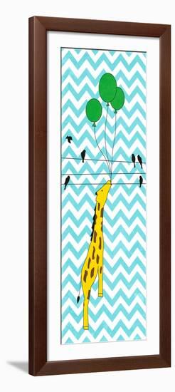 Floating Giraffe-null-Framed Art Print