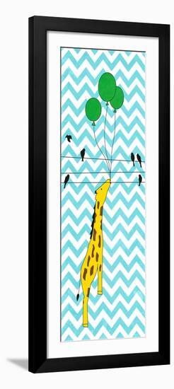 Floating Giraffe-null-Framed Premium Giclee Print