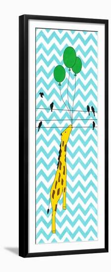 Floating Giraffe-null-Framed Premium Giclee Print