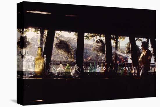 Floating-Home Owner Warren Owen Fonslor Watering the Hanging Plants, Sausalito, CA, 1971-Michael Rougier-Stretched Canvas