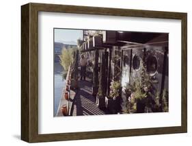 Floating-Home Owner Warren Owen Fonslor Waters the Plants on His Deck, Sausalito, CA, 1971-Michael Rougier-Framed Photographic Print