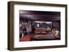 Floating-Home Owner Warren Owen Fonslor with Two Men in His Living Room, Sausalito, CA, 1971-Michael Rougier-Framed Photographic Print