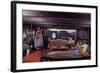 Floating-Home Owner Warren Owen Fonslor with Two Men in His Living Room, Sausalito, CA, 1971-Michael Rougier-Framed Photographic Print