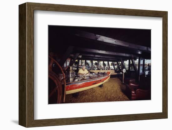 Floating-Home Owner Warren Owen Fonslor Works at a Desk in His Office, Sausalito, CA, 1971-Michael Rougier-Framed Photographic Print