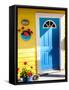 Floating Home Village Yellow Blue Door Houseboat Fisherman's Wharf Reflection Inner Harbor, Victori-BILLPERRY-Framed Stretched Canvas