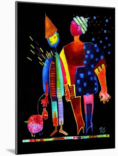 Floating Husband, Dog and Wife-Susse Volander-Mounted Art Print