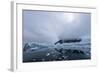 Floating Ice Mountains and Coastline Neko Harbour Antarctic Peninsula Antarctica-Renato Granieri-Framed Photographic Print