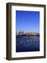 Floating Ice on the Elbe River, Harbour Cranes, Dusk, Evening Mood, NeumŸhlen-Axel Schmies-Framed Photographic Print