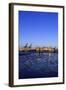 Floating Ice on the Elbe River, Harbour Cranes, Dusk, Evening Mood, NeumŸhlen-Axel Schmies-Framed Photographic Print