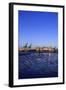 Floating Ice on the Elbe River, Harbour Cranes, Dusk, Evening Mood, NeumŸhlen-Axel Schmies-Framed Photographic Print