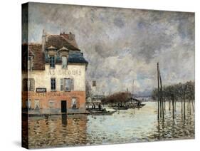 Floating in Port-Marly-Alfred Sisley-Stretched Canvas