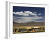 Floating Islands of Uros People, Traditional Reed Boats and Reed Houses, Lake Titicaca, Peru-Simon Montgomery-Framed Photographic Print