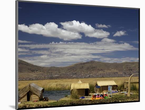 Floating Islands of Uros People, Traditional Reed Boats and Reed Houses, Lake Titicaca, Peru-Simon Montgomery-Mounted Photographic Print