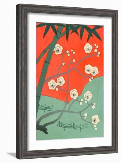 Floating Japanese Cherry Blossoms-null-Framed Art Print