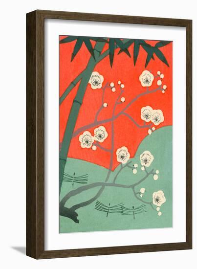 Floating Japanese Cherry Blossoms-null-Framed Art Print