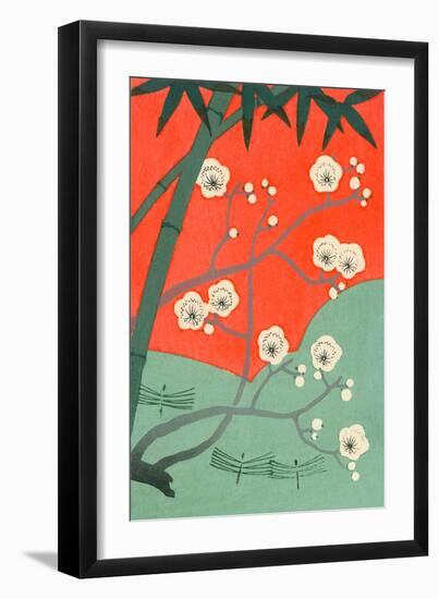 Floating Japanese Cherry Blossoms-null-Framed Art Print